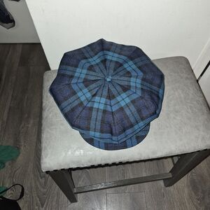 Men's Blue Plaid Newsboy Cap - Classic Casual Hat